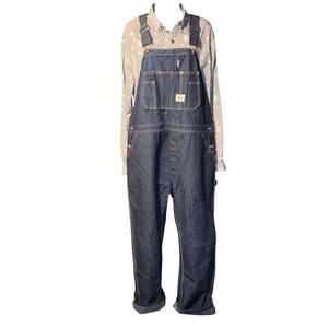 Round House Men’s Bib Overalls 40X30 Dark Blue 100% Cotton Straight Leg NWOT